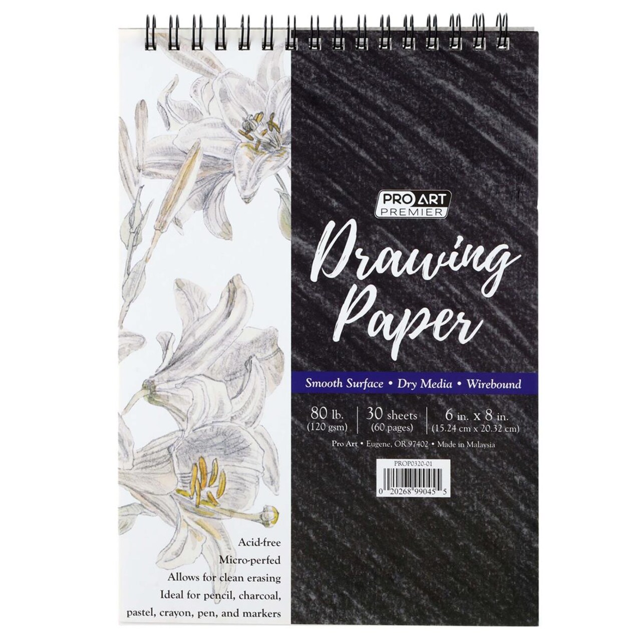 Pro Art Premium Drawing Paper Pad 6"x8" 30 sheets, 80#, Wire, Sketch Book, Sketchbook, Drawing Pad, Sketch Pad, Paper, Art Book, Paper, Sketchbook for